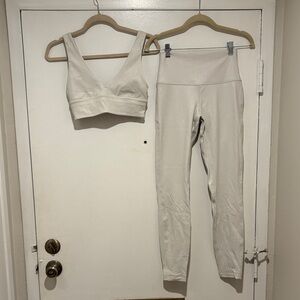 Lululemon White Sports Bra and Leggings Set